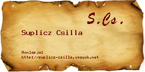 Suplicz Csilla névjegykártya