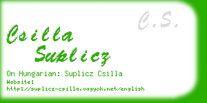 csilla suplicz business card